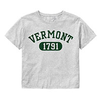 LEAGUE ARCHED VERMONT CLOTHESLINE CROPPED TEE